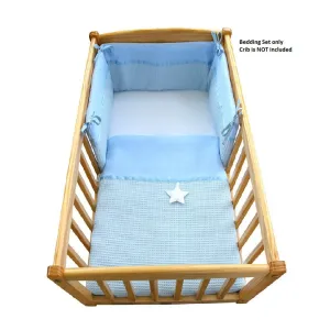 Ensemble de Berceau Étoile Gaufrée Clair De Lune (Bleu)