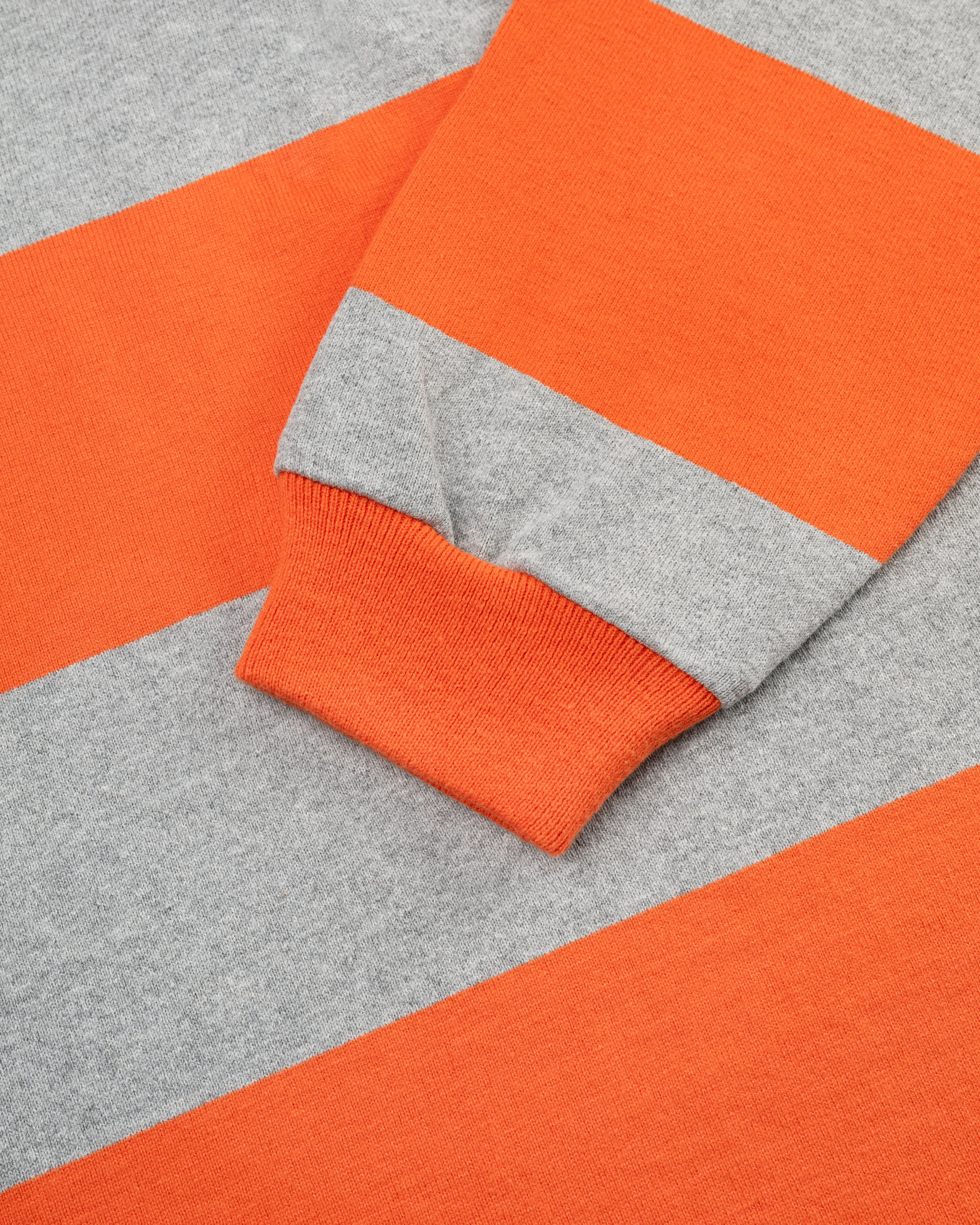 MAILLOT DE RUGBY À RAYURES CLASSIQUES - ORANGE/GRIS