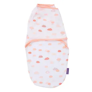 Clevamama Couverture emmaillotage pour bébé (Nuages corail) Taille nouveau-né : 0-3 mois