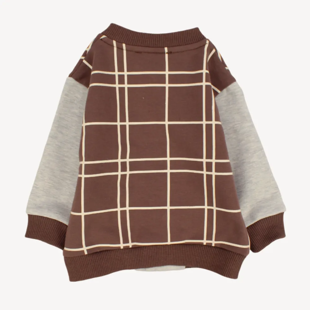 Veste à carreaux café à manches longues