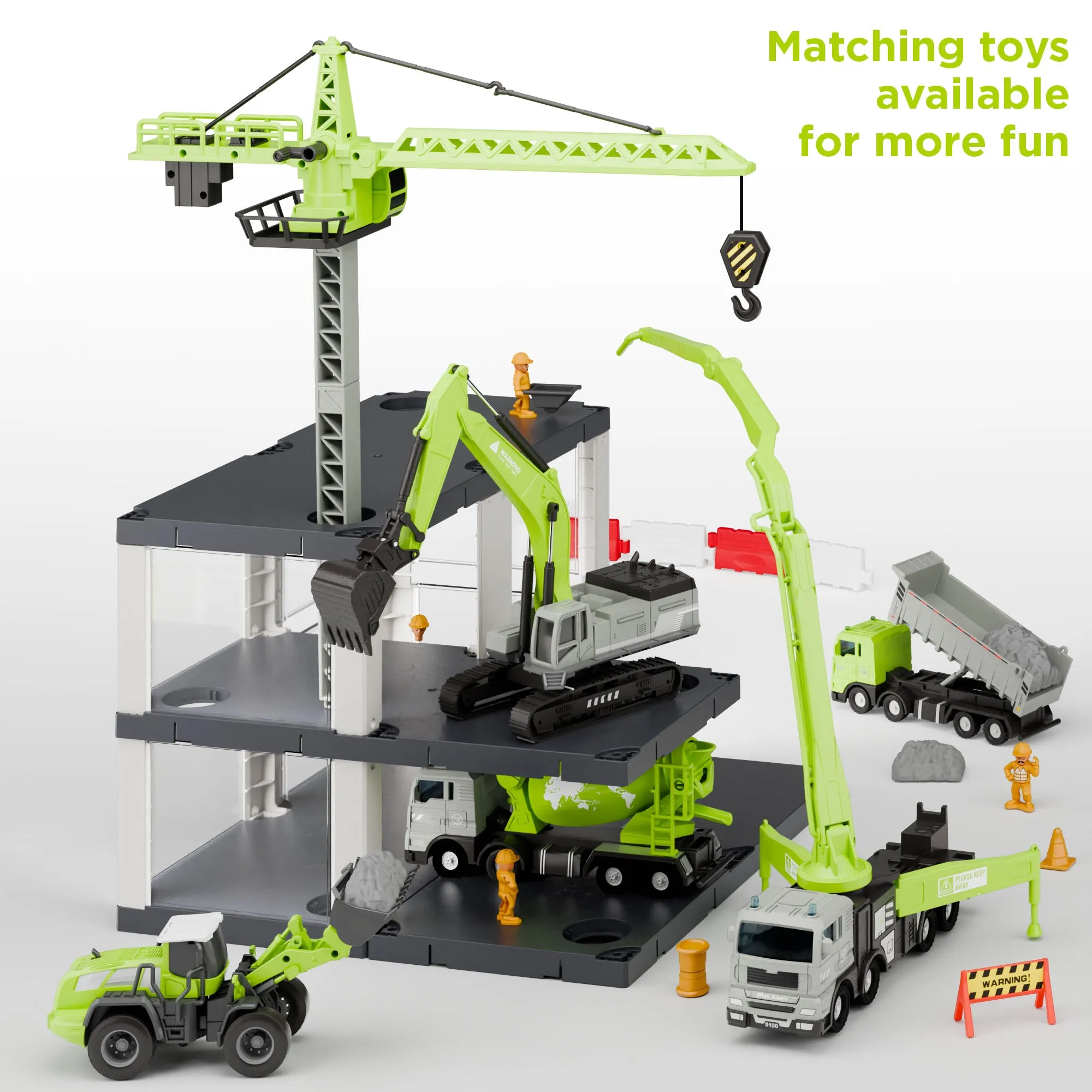 Jouets de Construction Camion pour Garçons de 3 à 5 Ans, Ensemble de Véhicules Grue Pelleteuse Chargeuse Camion de Remorquage Bulldozer Chariot Élévateur