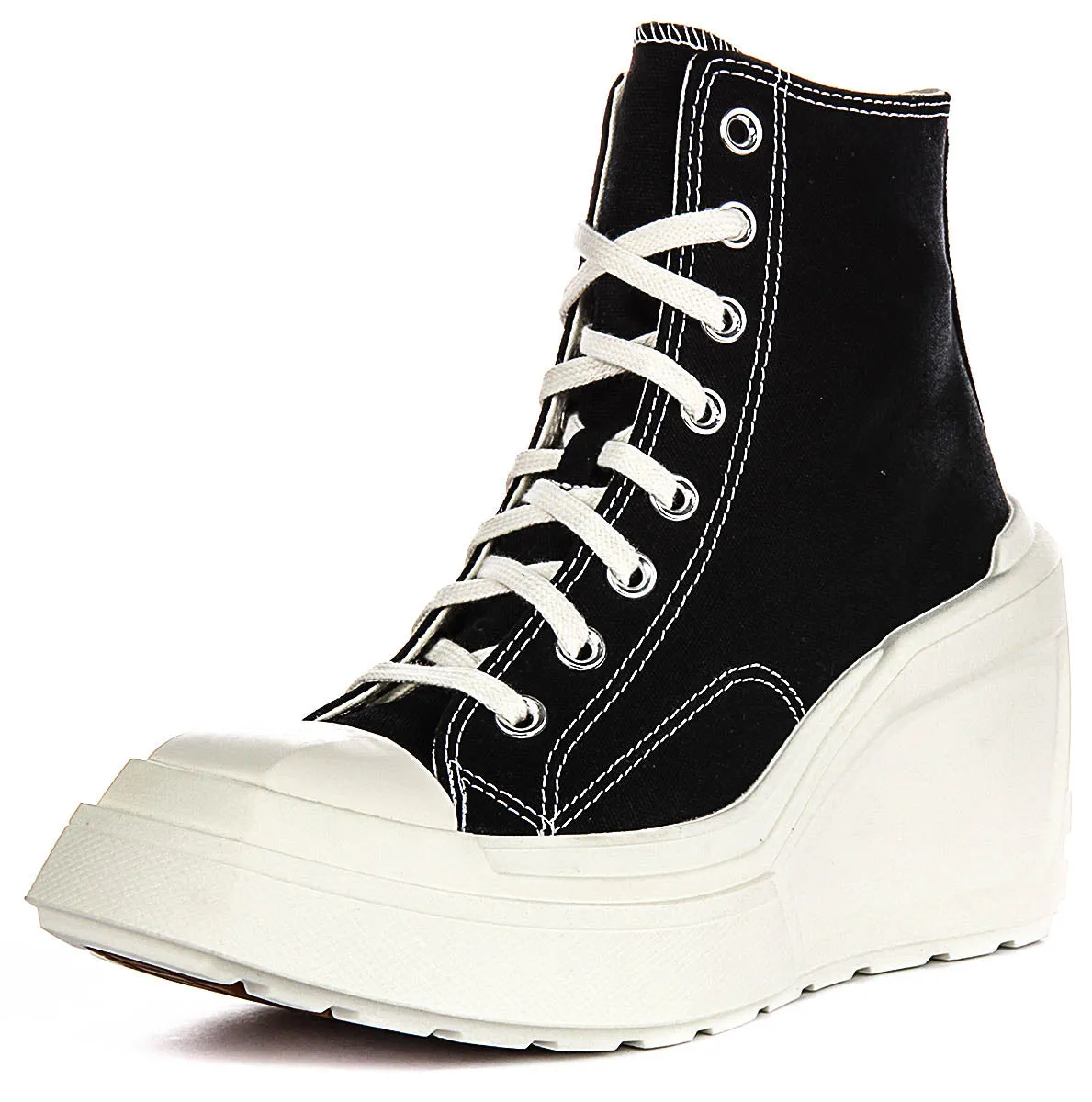 Converse A06478C De Luxe Wedge En Noir Et Blanc Pour Femmes Chaussures Converse