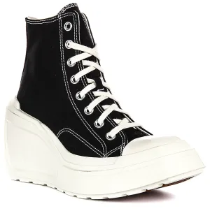 Converse A06478C De Luxe Wedge En Noir Et Blanc Pour Femmes Chaussures Converse
