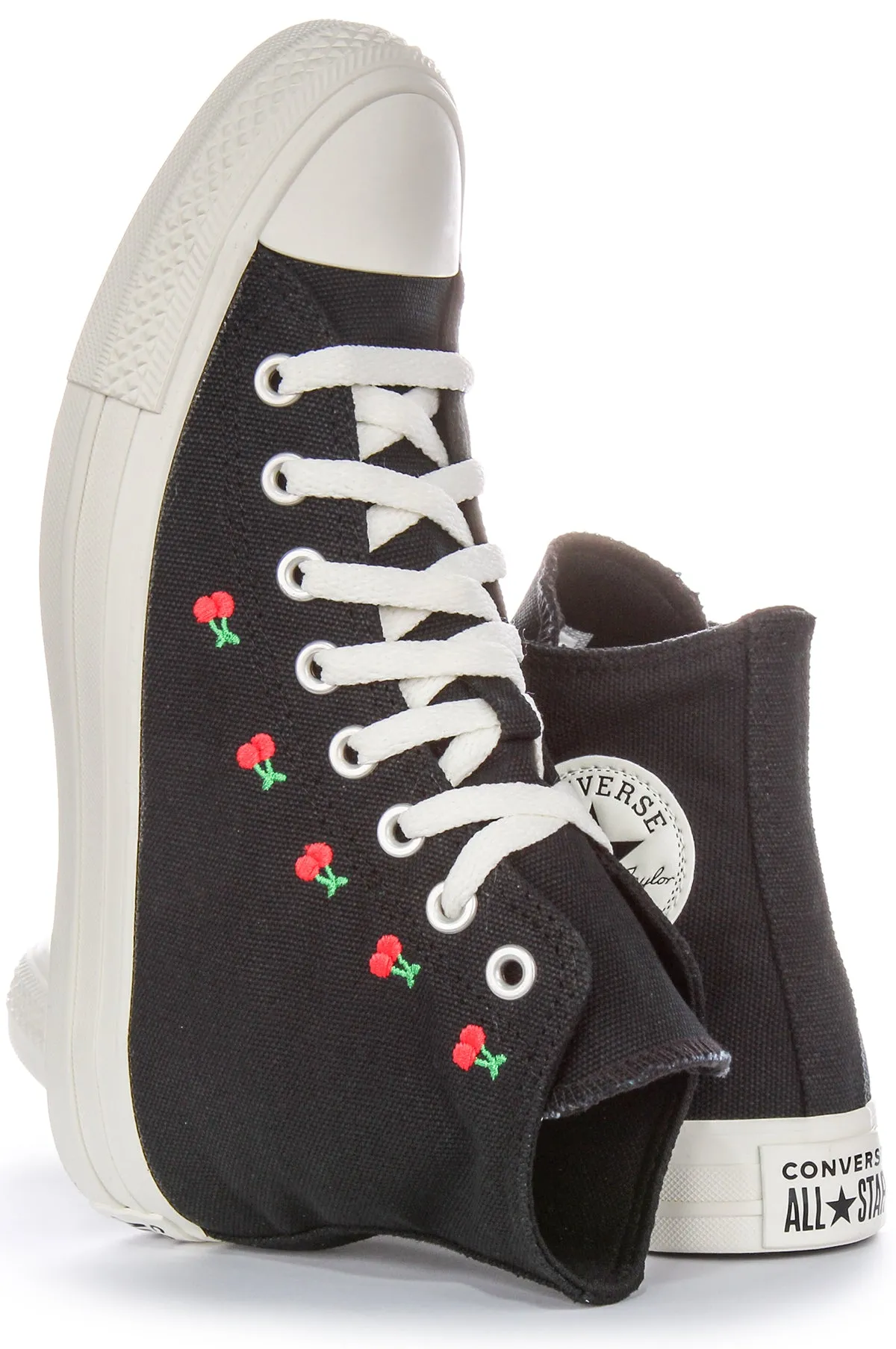Converse All Star Cerises A08142C En Noir Rouge Pour Femmes Chaussures Converse