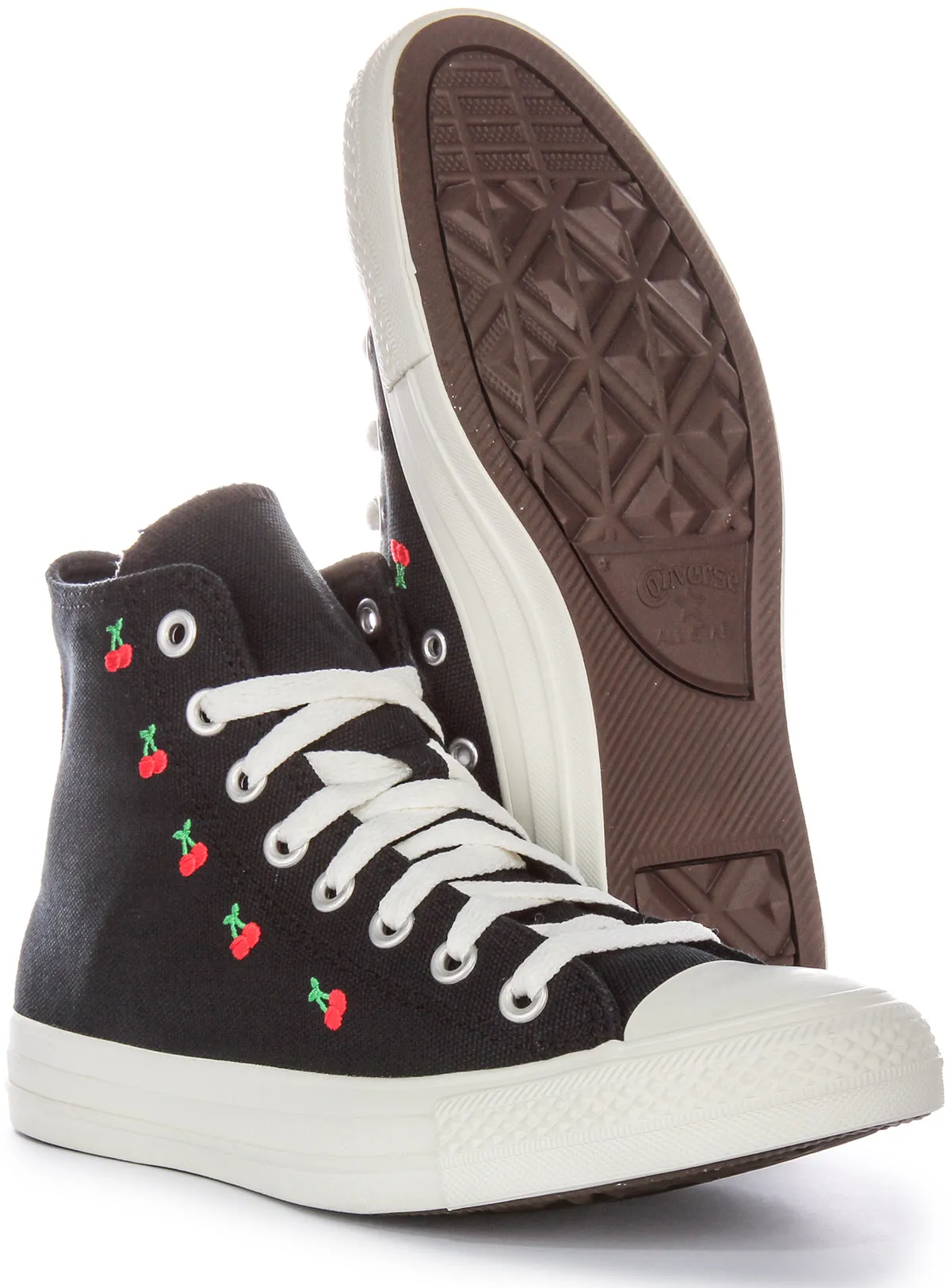 Converse All Star Cerises A08142C En Noir Rouge Pour Femmes Chaussures Converse