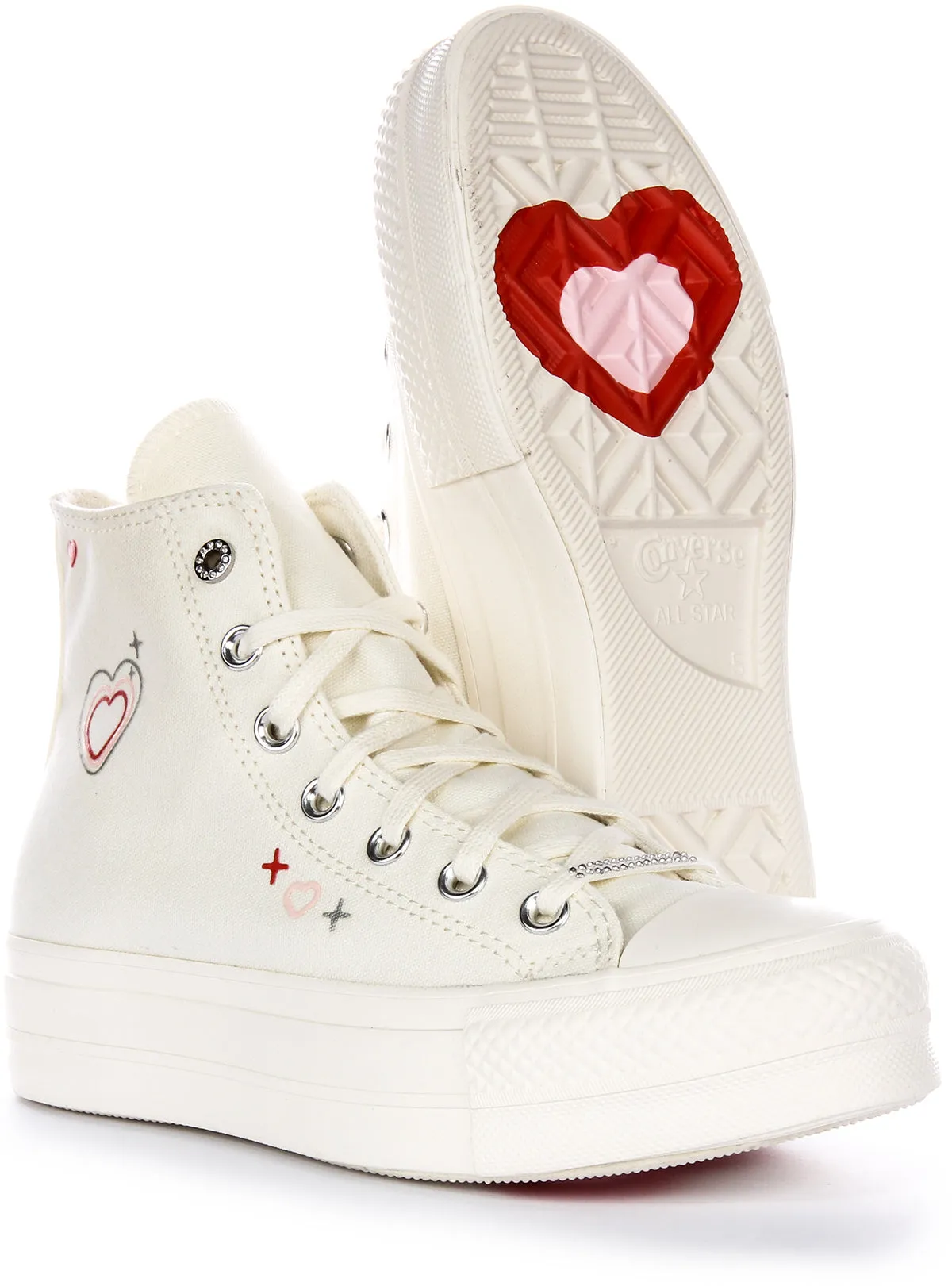 Converse All Star Lift 2K A09114C Plateforme En Blanc Pour Femmes Chaussures Converse
