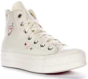 Converse All Star Lift 2K A09114C Plateforme En Blanc Pour Femmes Chaussures Converse