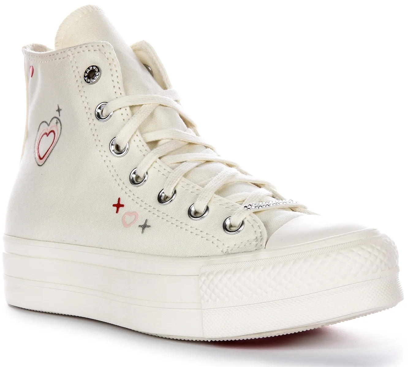 Converse All Star Lift 2K A09114C Plateforme En Blanc Pour Femmes Chaussures Converse