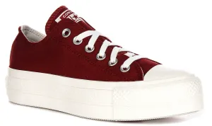 Converse All Star Lift A13653C Chaussures à plateforme pour la Saint-Valentin en rouge foncé Converse