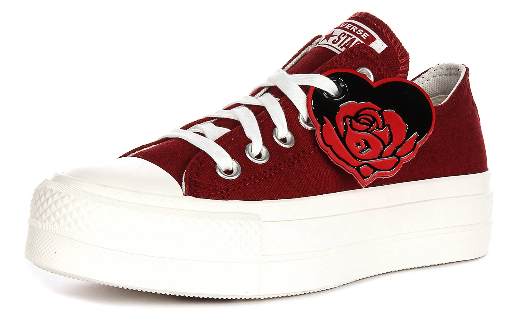 Converse All Star Lift A13653C Chaussures à plateforme pour la Saint-Valentin en rouge foncé Converse