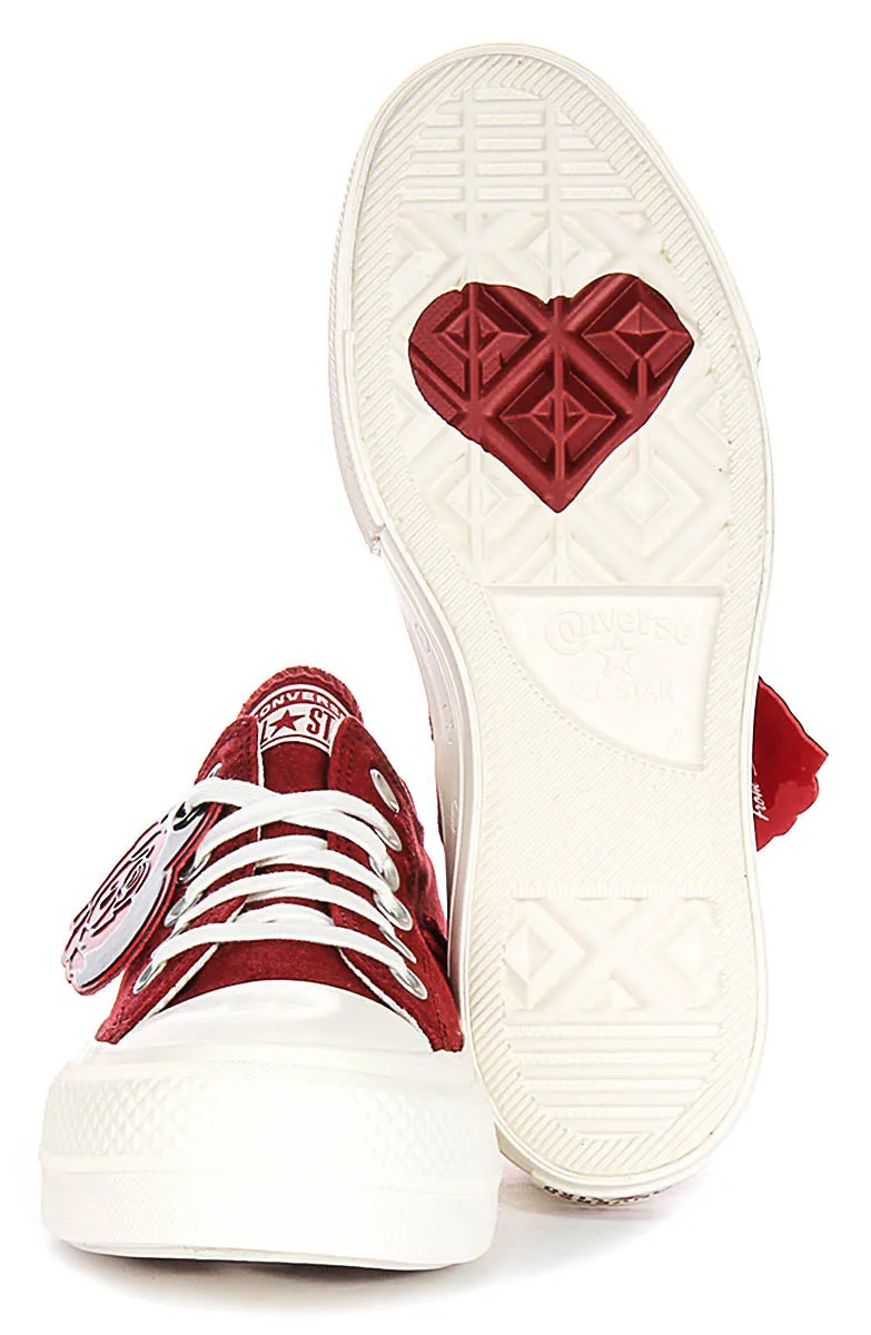 Converse All Star Lift A13653C Chaussures à plateforme pour la Saint-Valentin en rouge foncé Converse