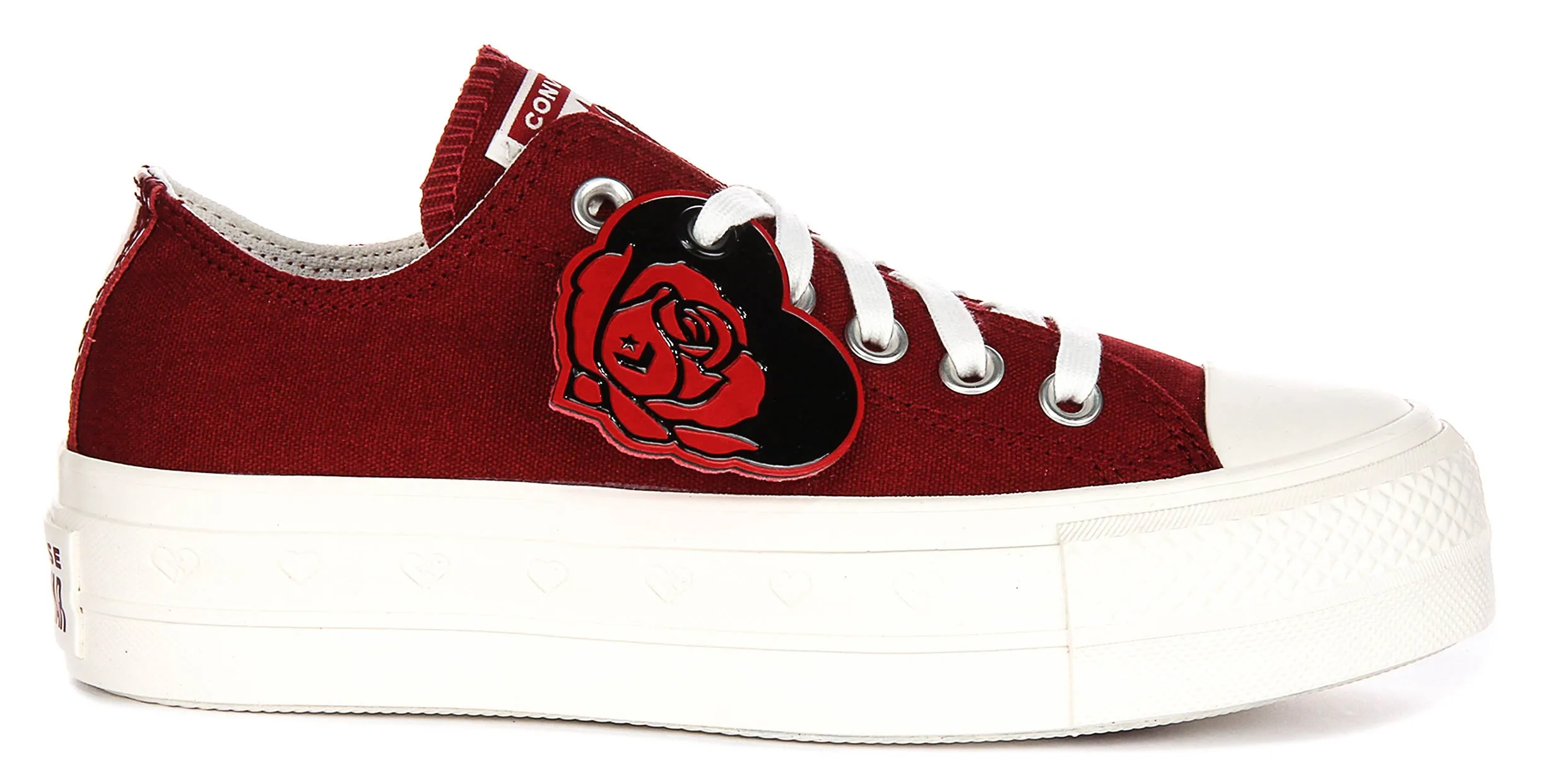 Converse All Star Lift A13653C Chaussures à plateforme pour la Saint-Valentin en rouge foncé Converse