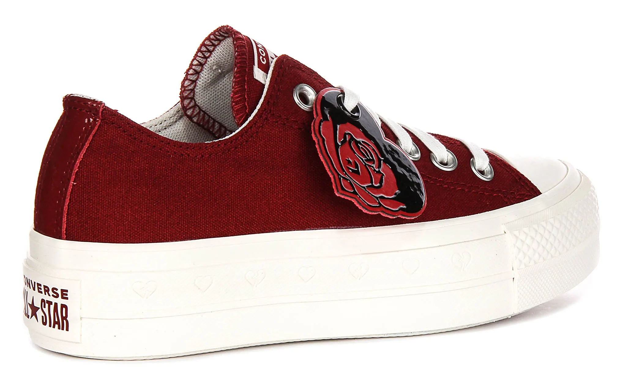 Converse All Star Lift A13653C Chaussures à plateforme pour la Saint-Valentin en rouge foncé Converse