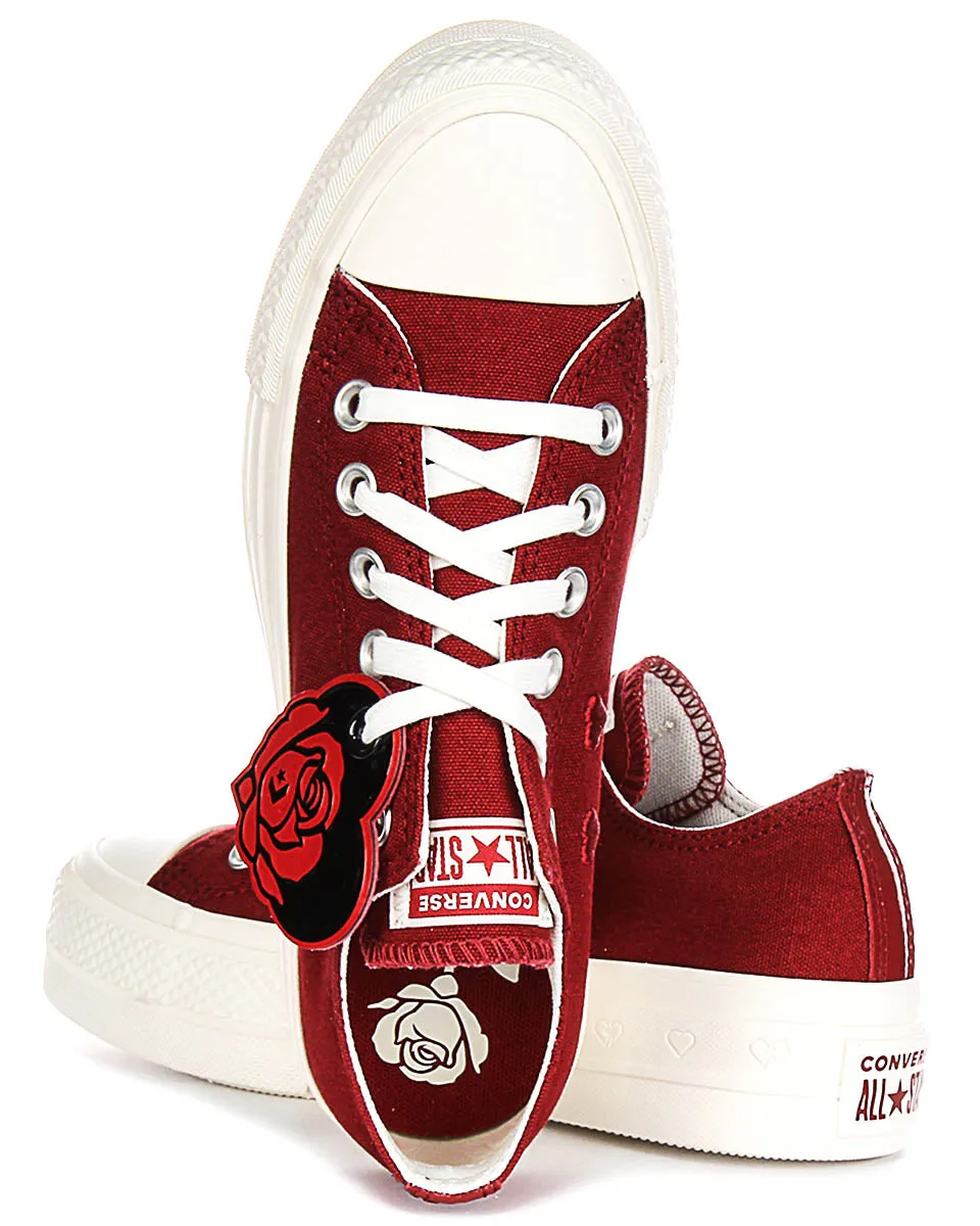 Converse All Star Lift A13653C Chaussures à plateforme pour la Saint-Valentin en rouge foncé Converse