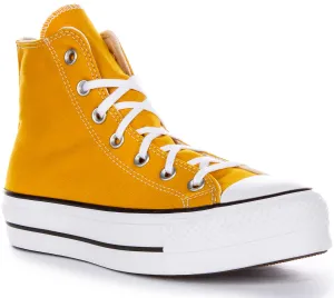 Converse All Star Lift Hi A06506C En Jaune Pour Femmes Chaussures Converse