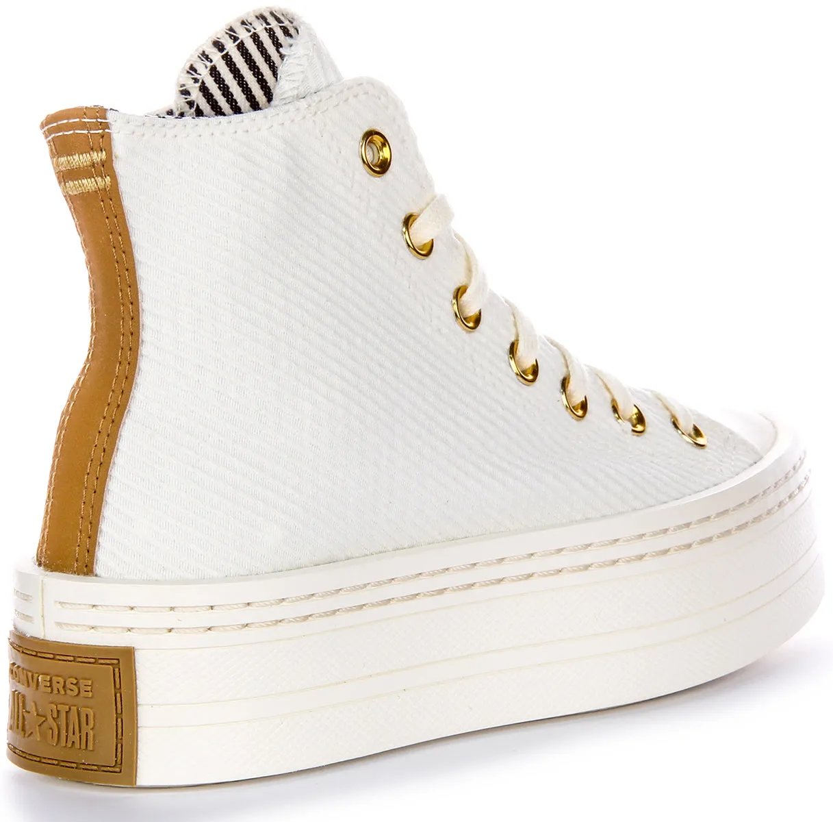 Converse All Star Modern Lift A07204C en Chaussures Blanc Or Converse