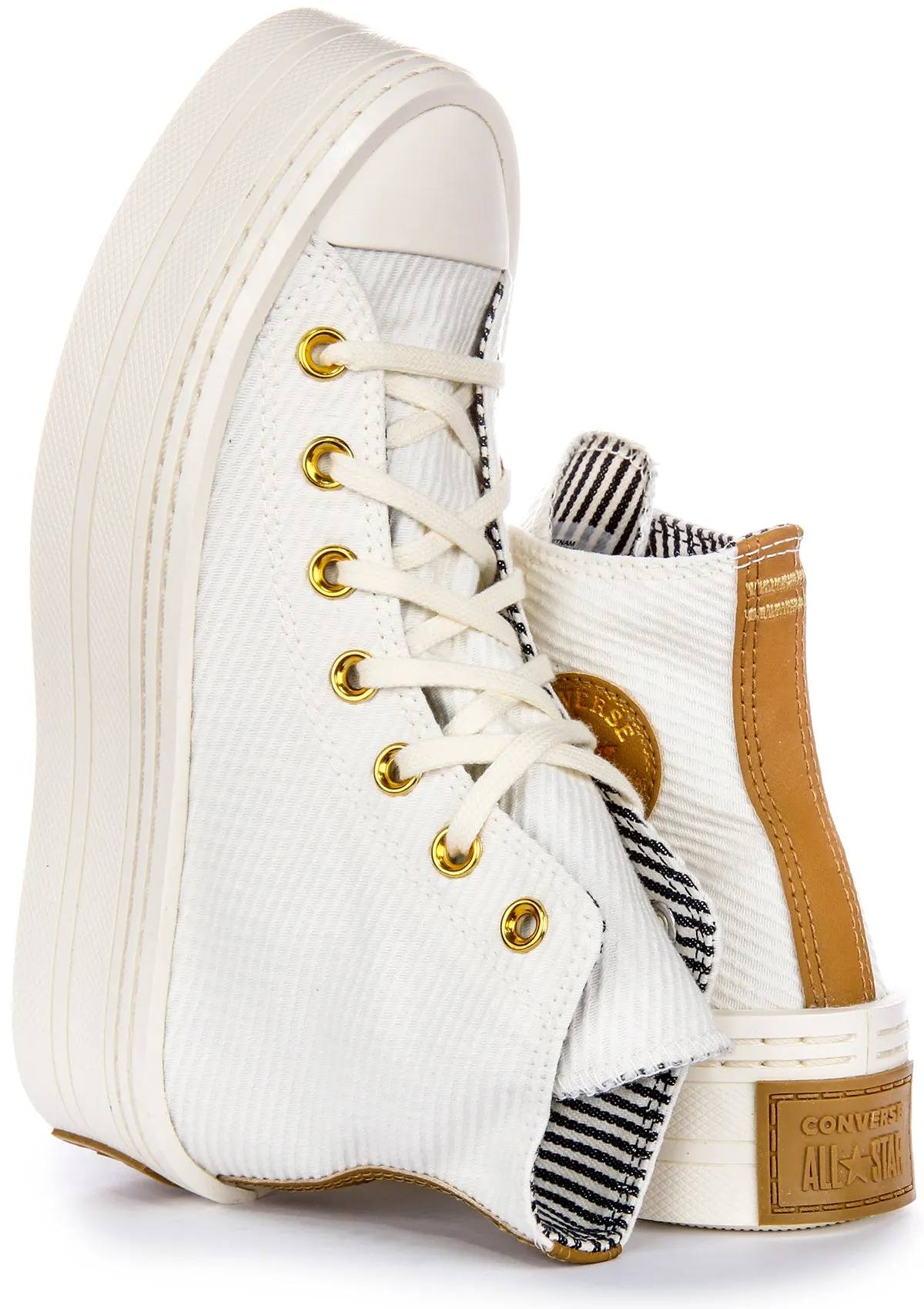 Converse All Star Modern Lift A07204C en Chaussures Blanc Or Converse
