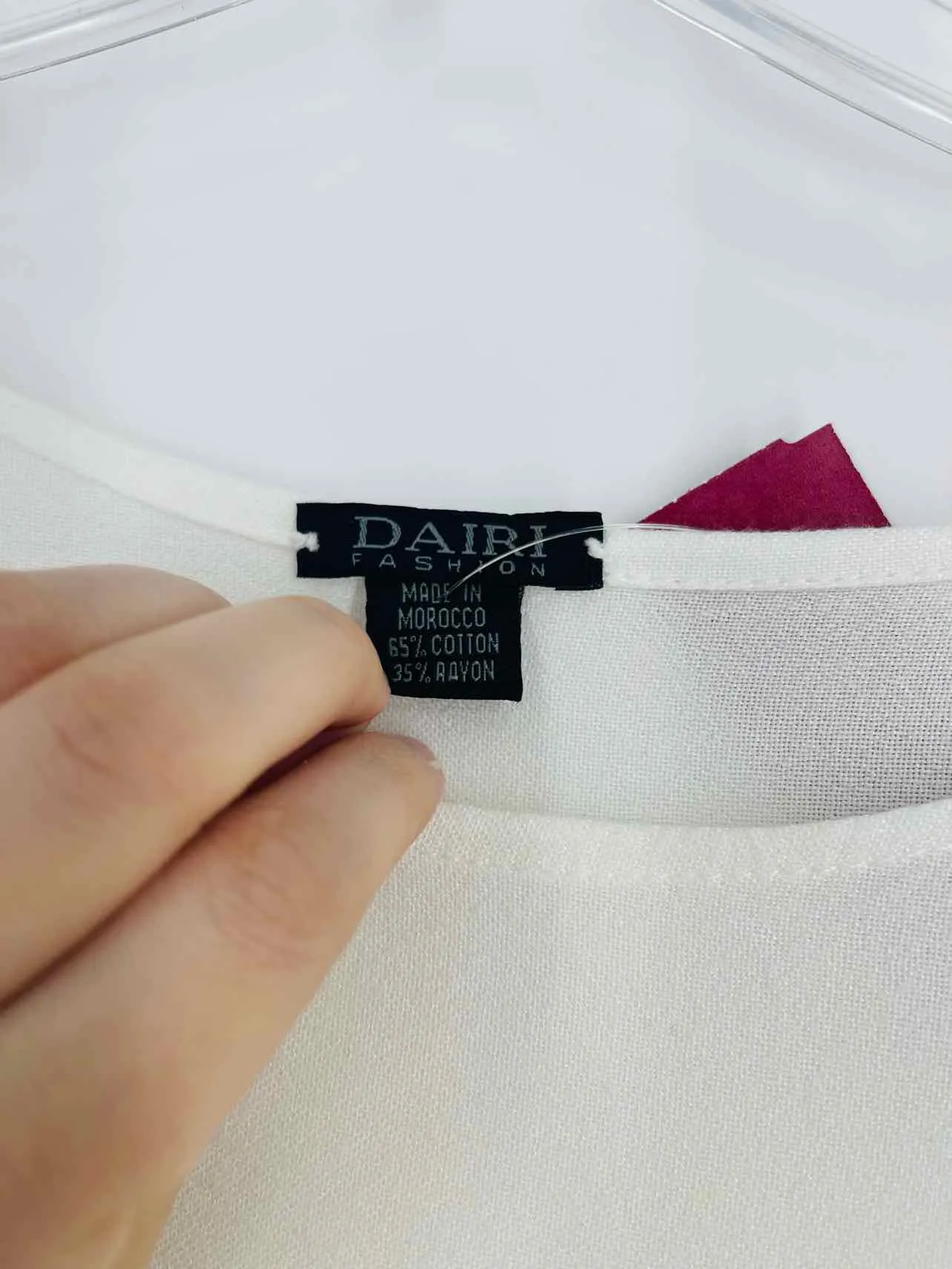 Dairi Taille M ? Haut Blanc Uni à Franges NOUVEAU Manches Courtes