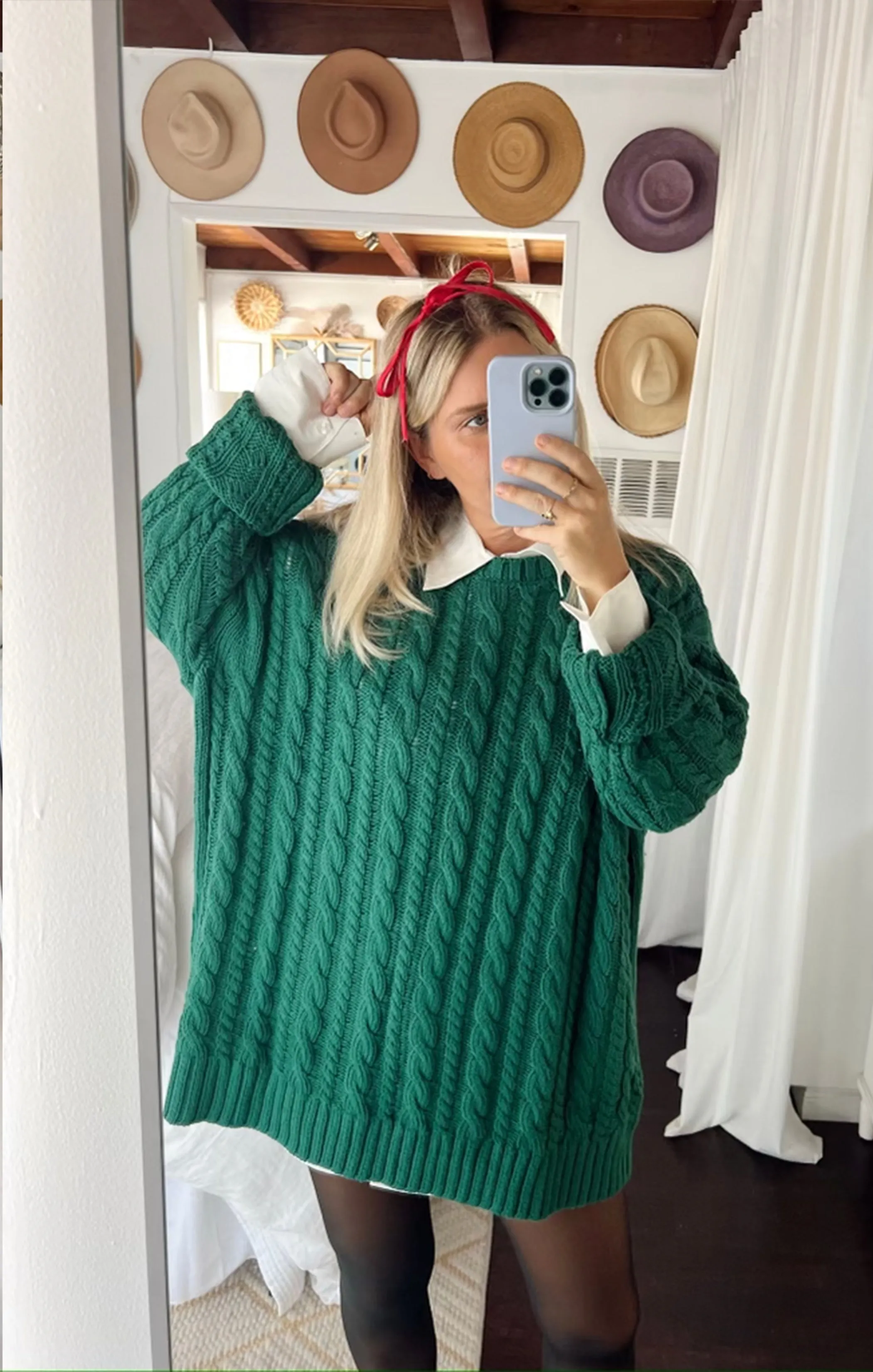 Pull tunique quotidien ~ Maille torsadée émeraude