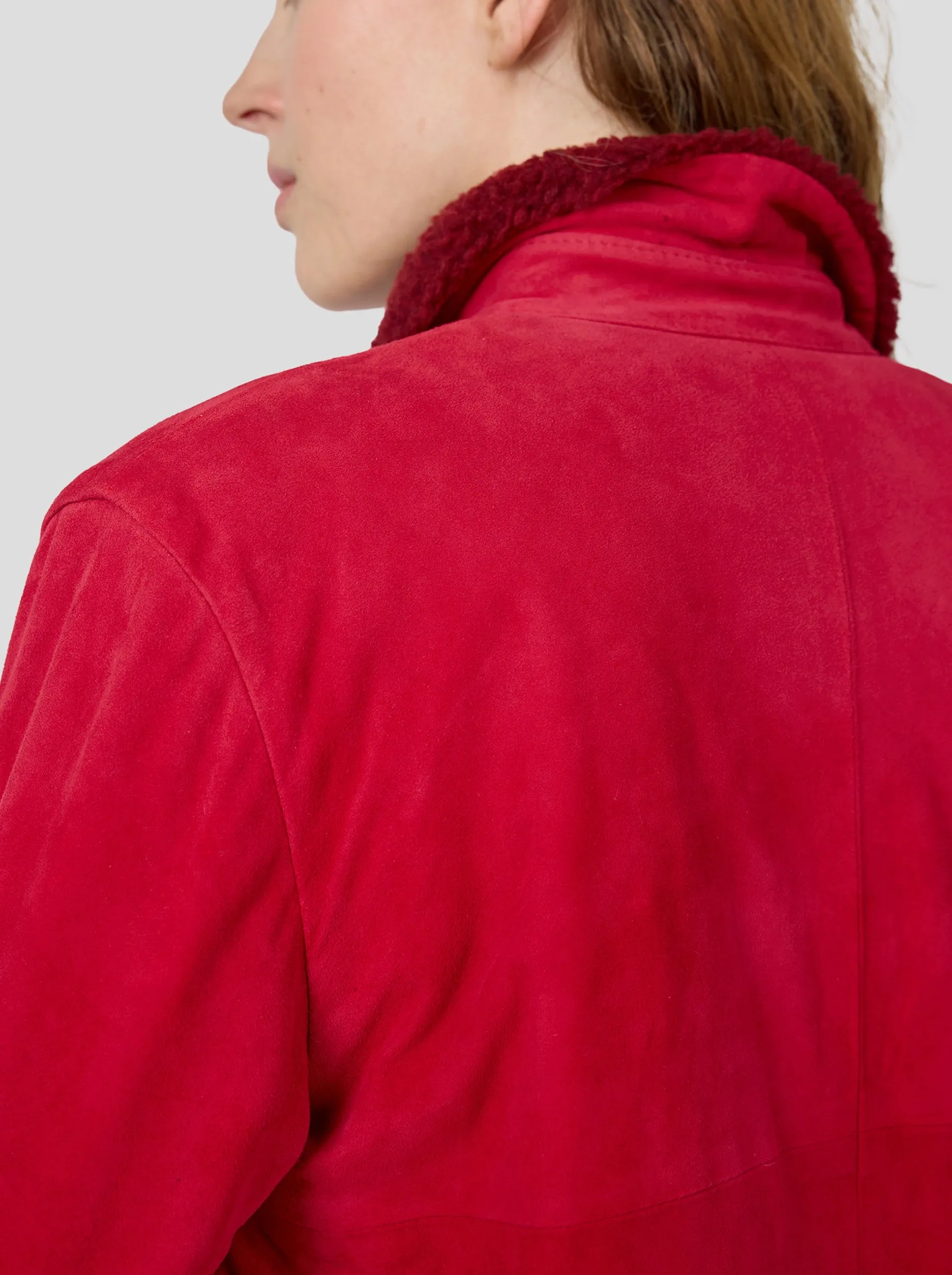 Dori surchemise en suédine fuchsia