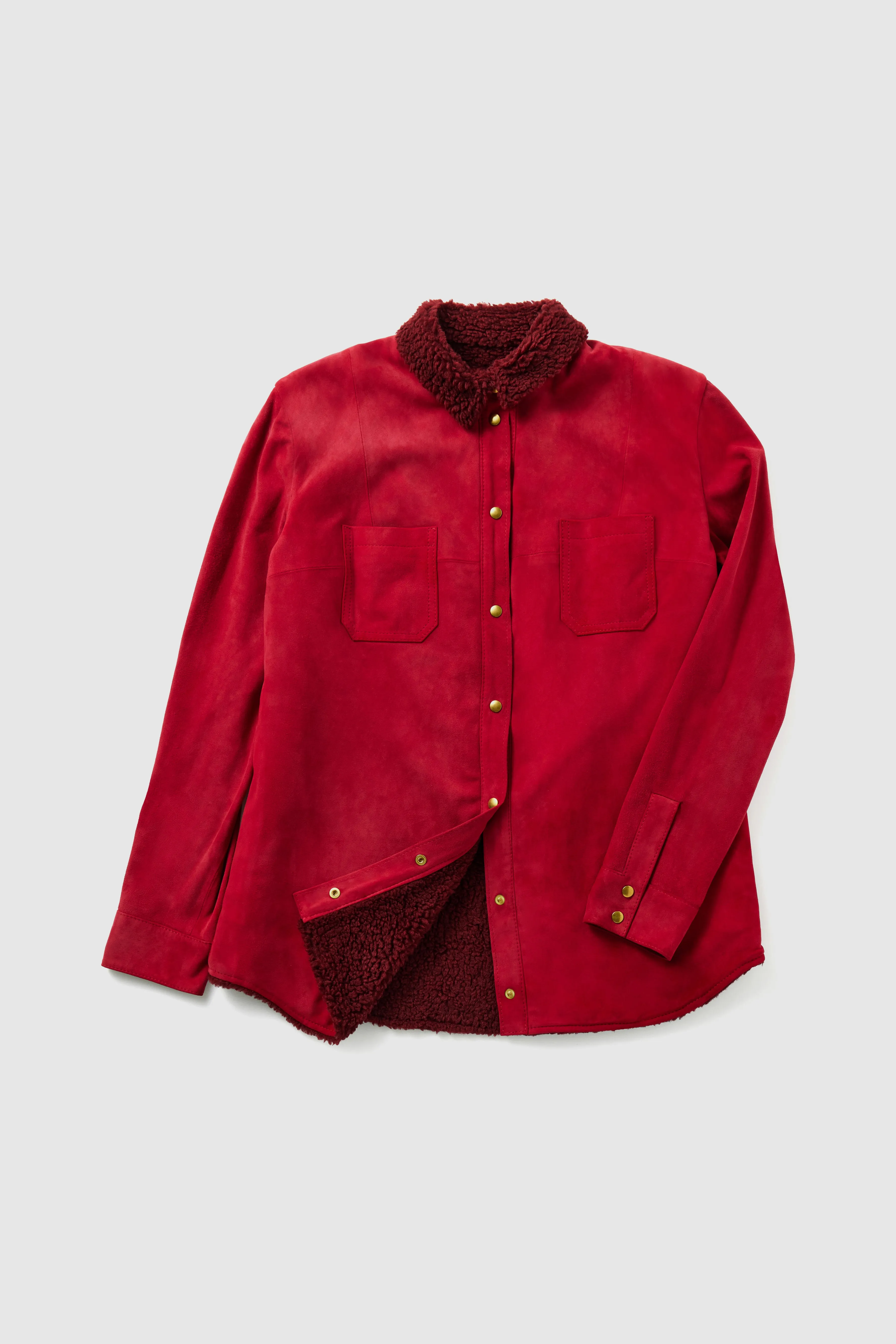 Dori surchemise en suédine fuchsia