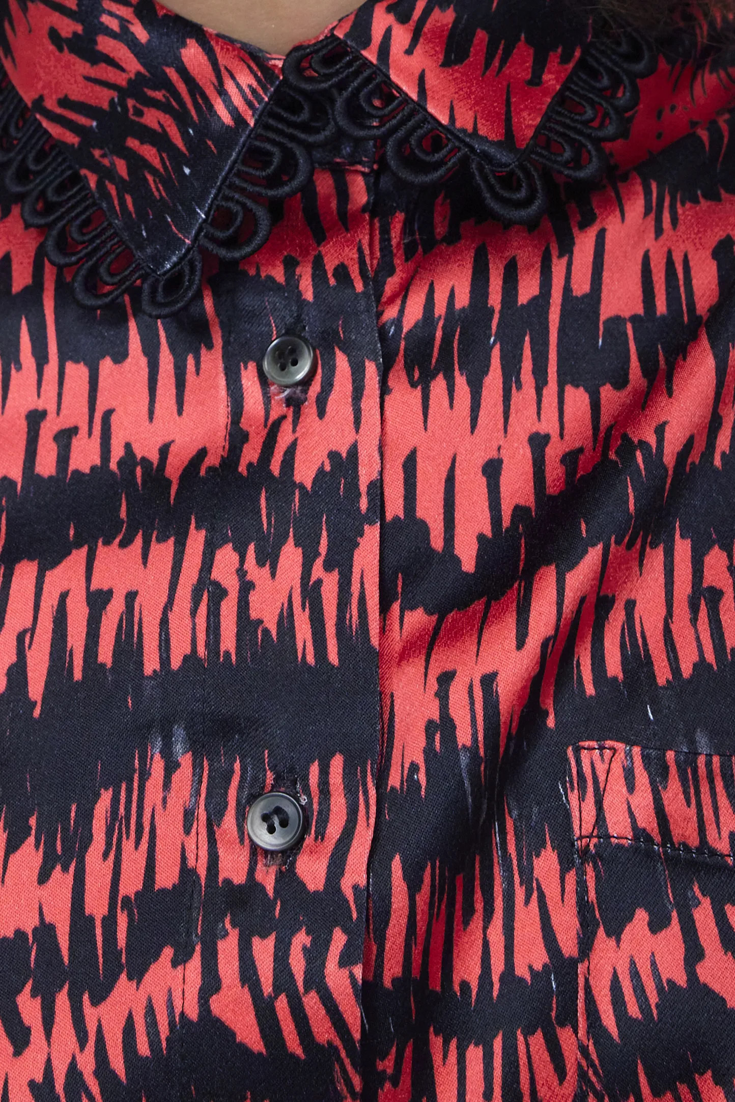 Chemise Dori en impression pigmentaire grenade
