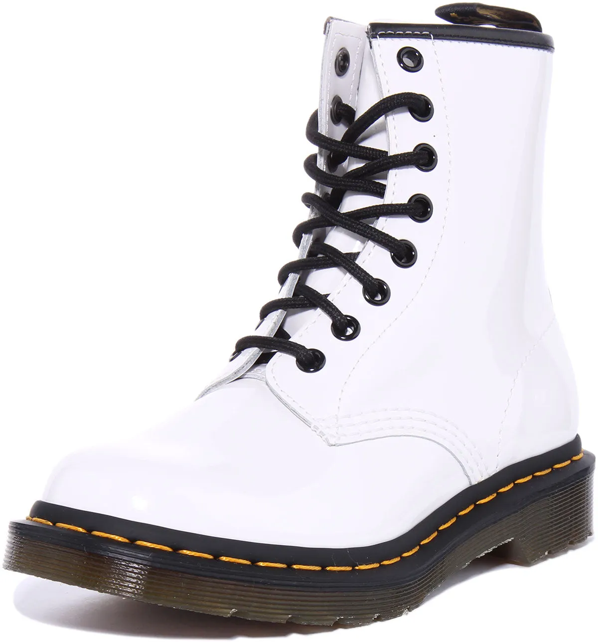 Dr Martens 1460 W En Blanc Verni Pour Femme Chaussures Dr Martens