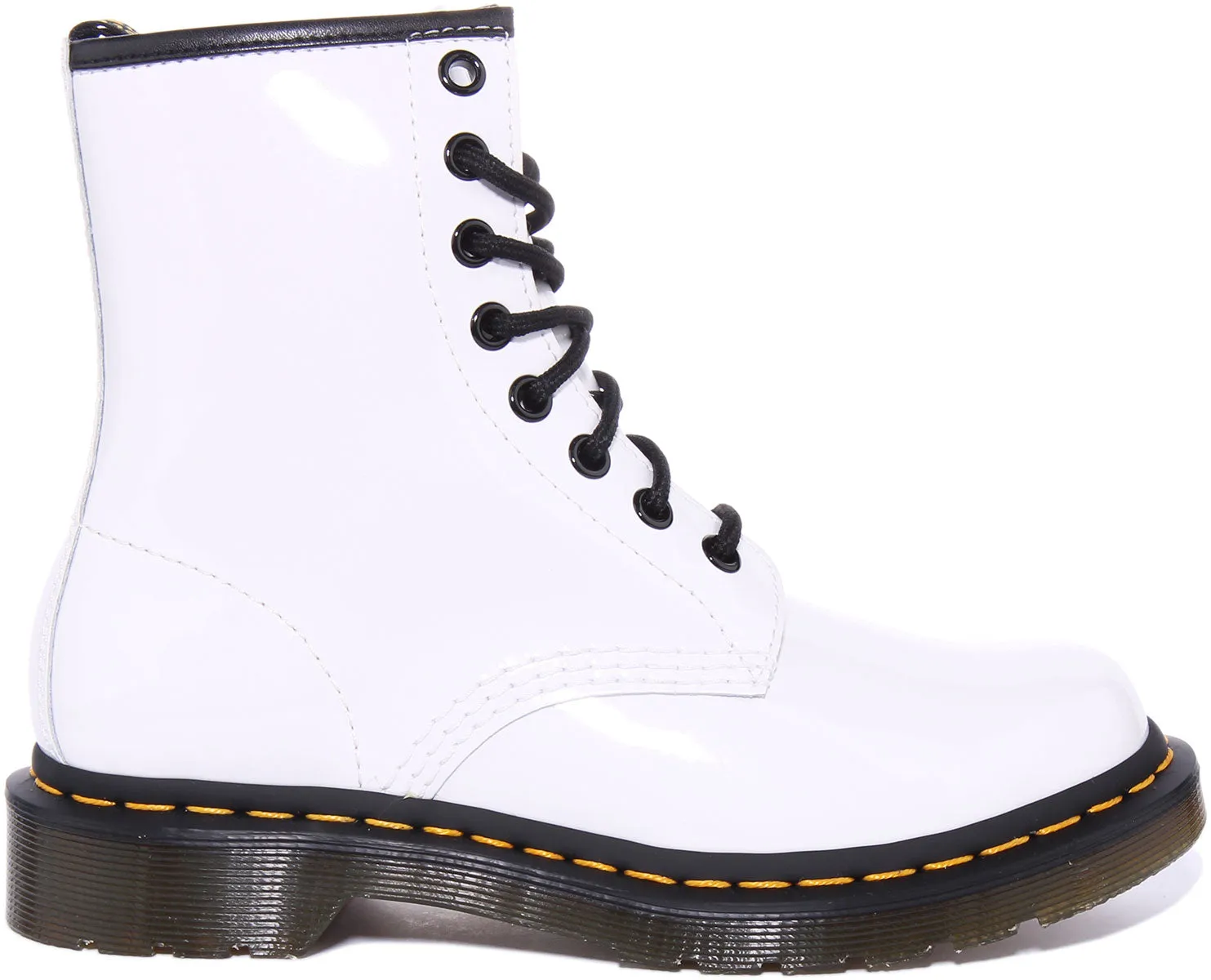 Dr Martens 1460 W En Blanc Verni Pour Femme Chaussures Dr Martens