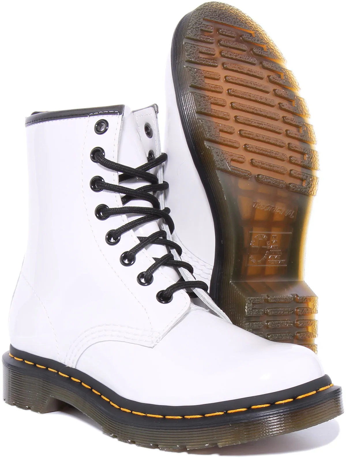 Dr Martens 1460 W En Blanc Verni Pour Femme Chaussures Dr Martens