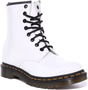 Dr Martens 1460 W En Blanc Verni Pour Femme Chaussures Dr Martens