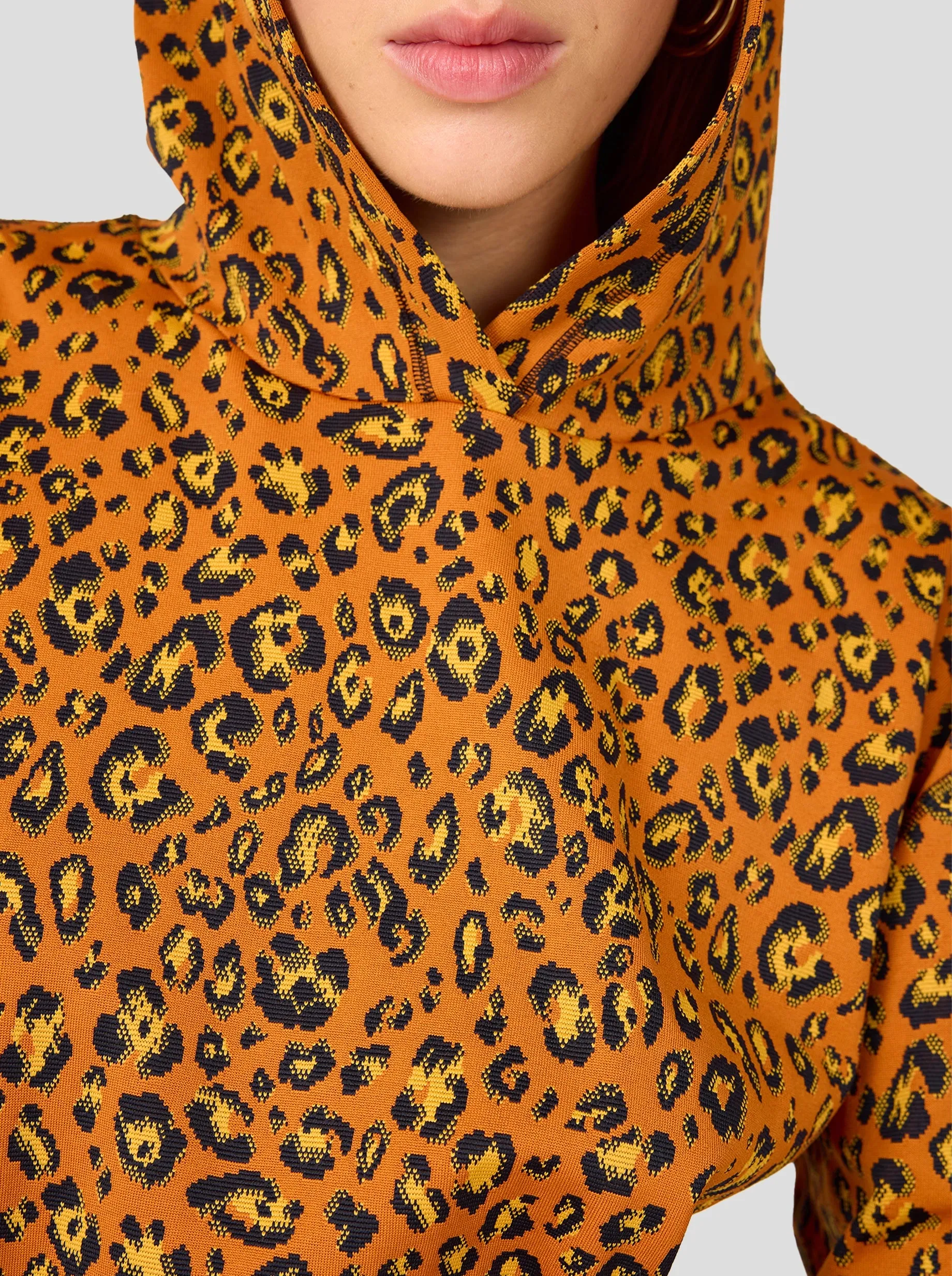 Pull Drew en jersey léopard ocre