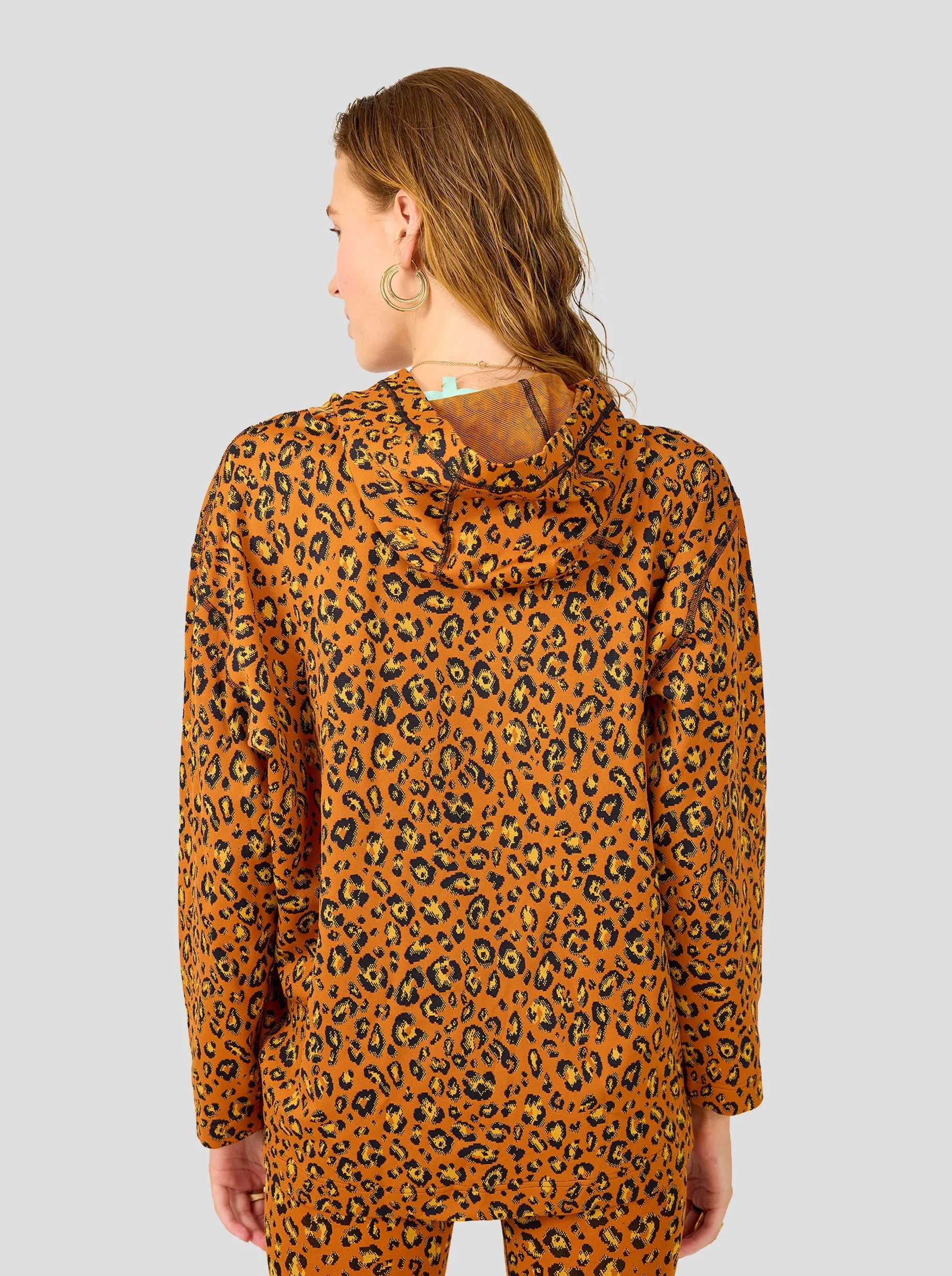 Pull Drew en jersey léopard ocre