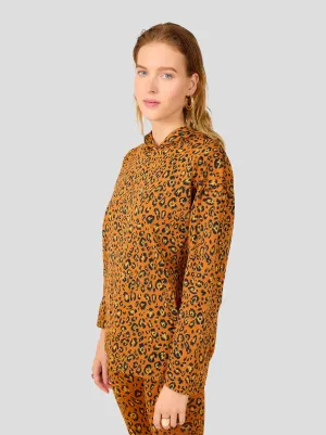 Pull Drew en jersey léopard ocre