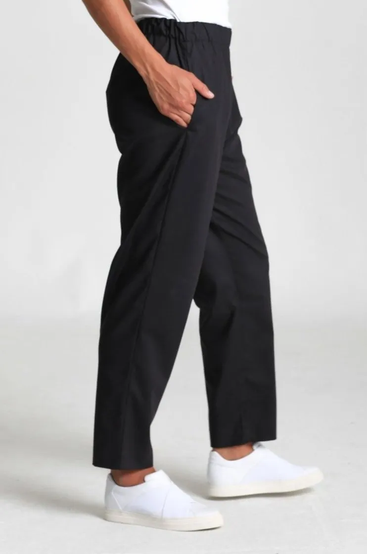 PANTALON TIRELLE ELLE EN LAINE ÉLASTIQUE ITALIENNE