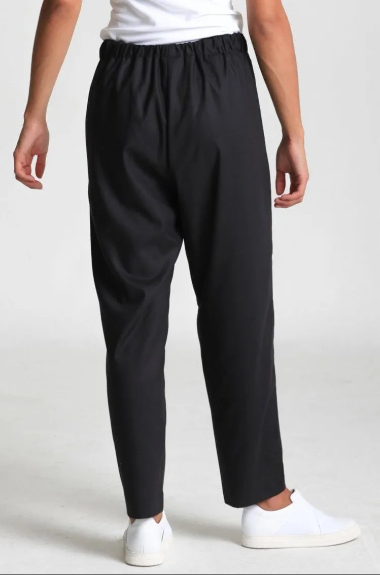 PANTALON TIRELLE ELLE EN LAINE ÉLASTIQUE ITALIENNE