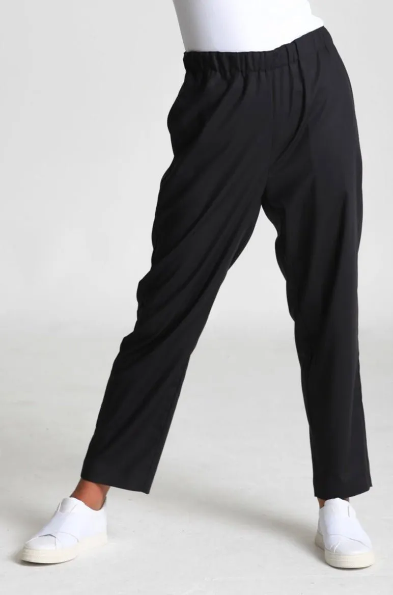 PANTALON TIRELLE ELLE EN LAINE ÉLASTIQUE ITALIENNE