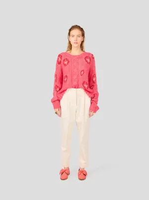 Pull Ellis en tricot Poppy framboise