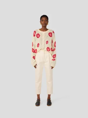Pull Ellis en maille Poppy blanc