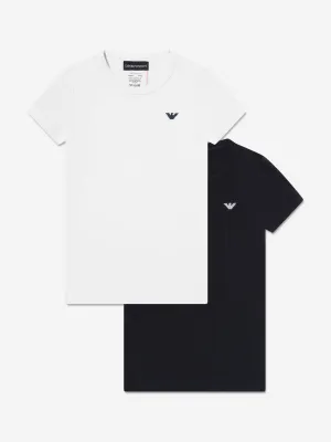 Emporio Armani Ensemble de 2 T-shirts pour Garçons en Bleu Marine