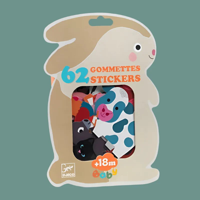 Pack de 62 autocollants d'animaux de la ferme