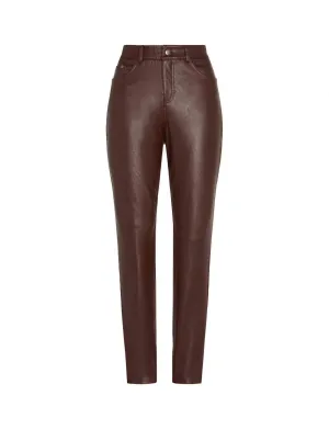 Pantalon en similicuir à cinq poches Slg69 en bordeaux