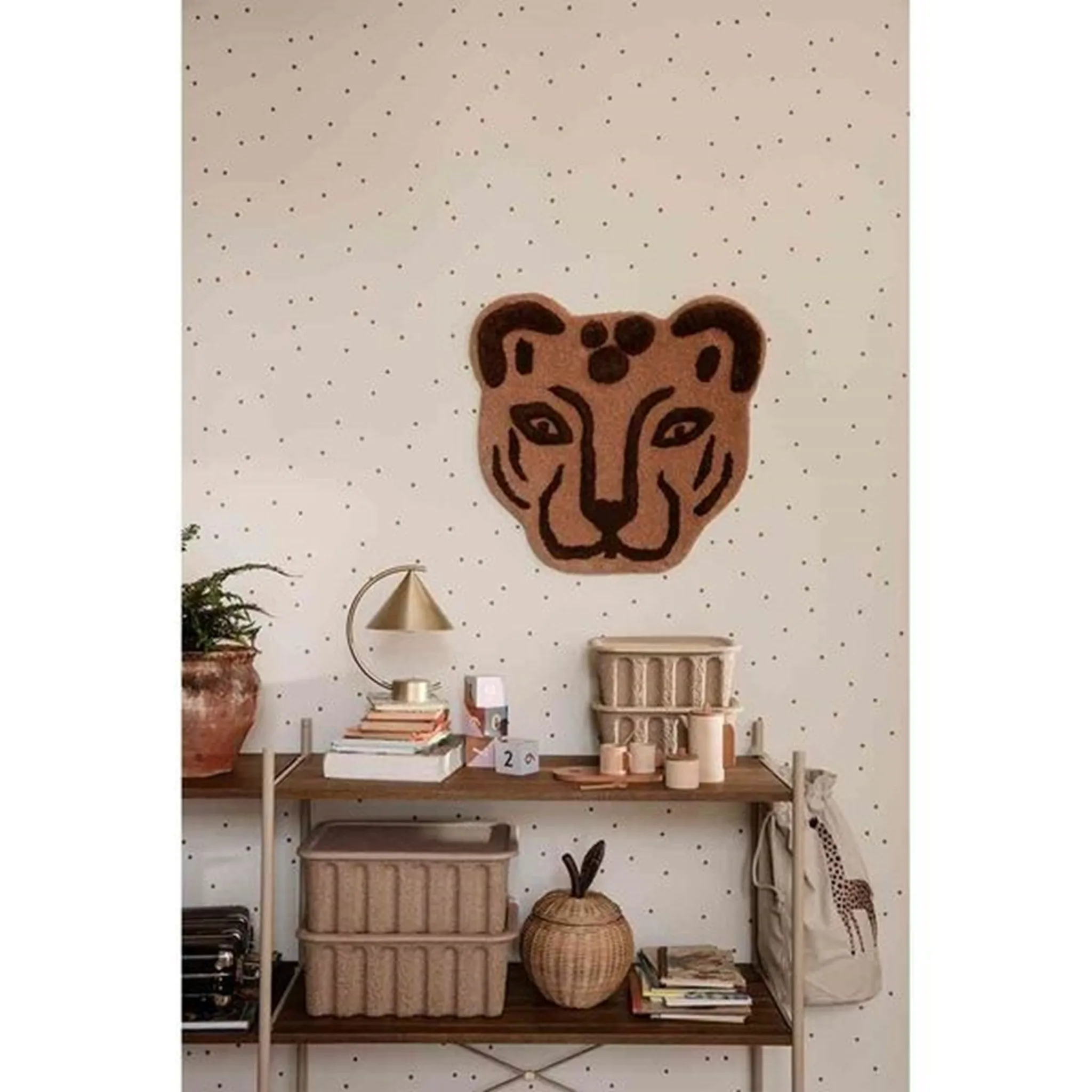 Ferm Living Tapis à motif tête de léopard pour enfants
