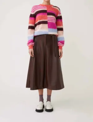Jupe en simili-cuir Floyd en chocolat