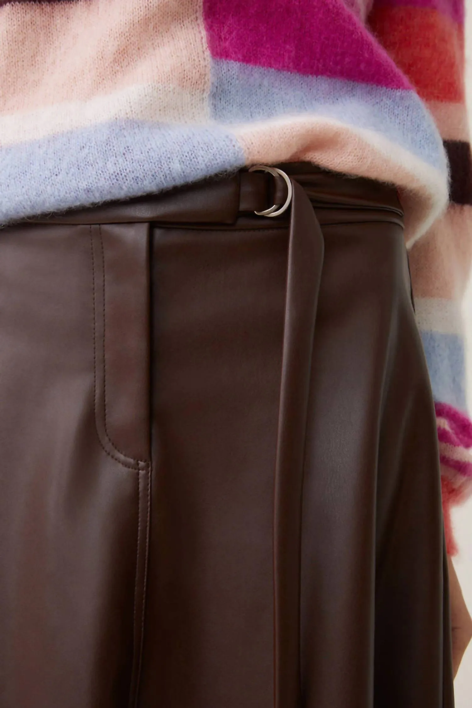 Jupe en simili-cuir Floyd en chocolat