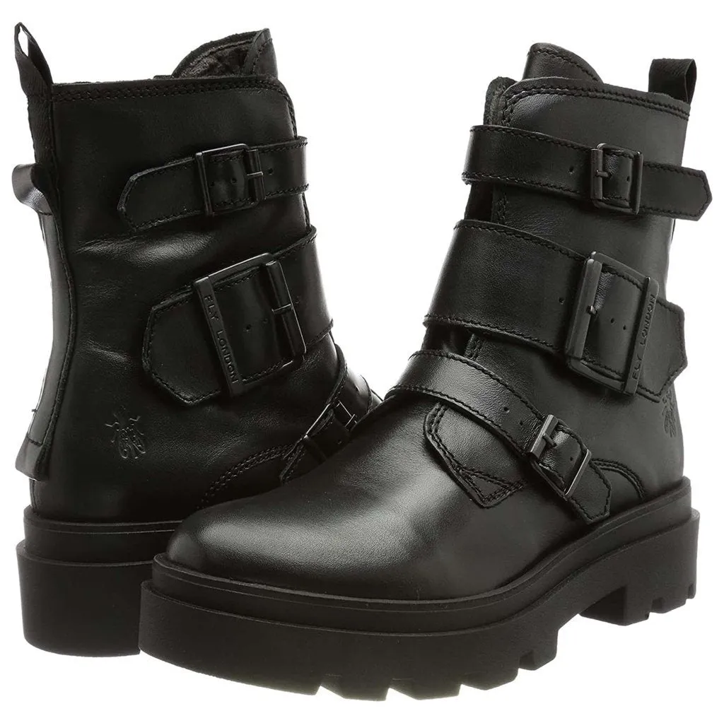 Fly London Jeda817Bottes en cuir pour femmes à boucle à la cheville