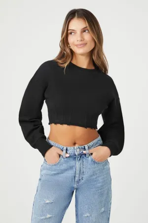 Forever 21 Pull femme court en French Terry noir Forever 21