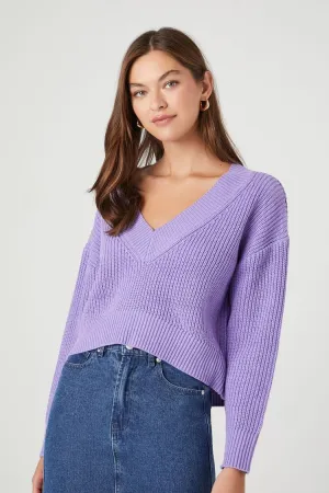 Forever 21 Pull femme manches tombantes court Raisin Forever 21