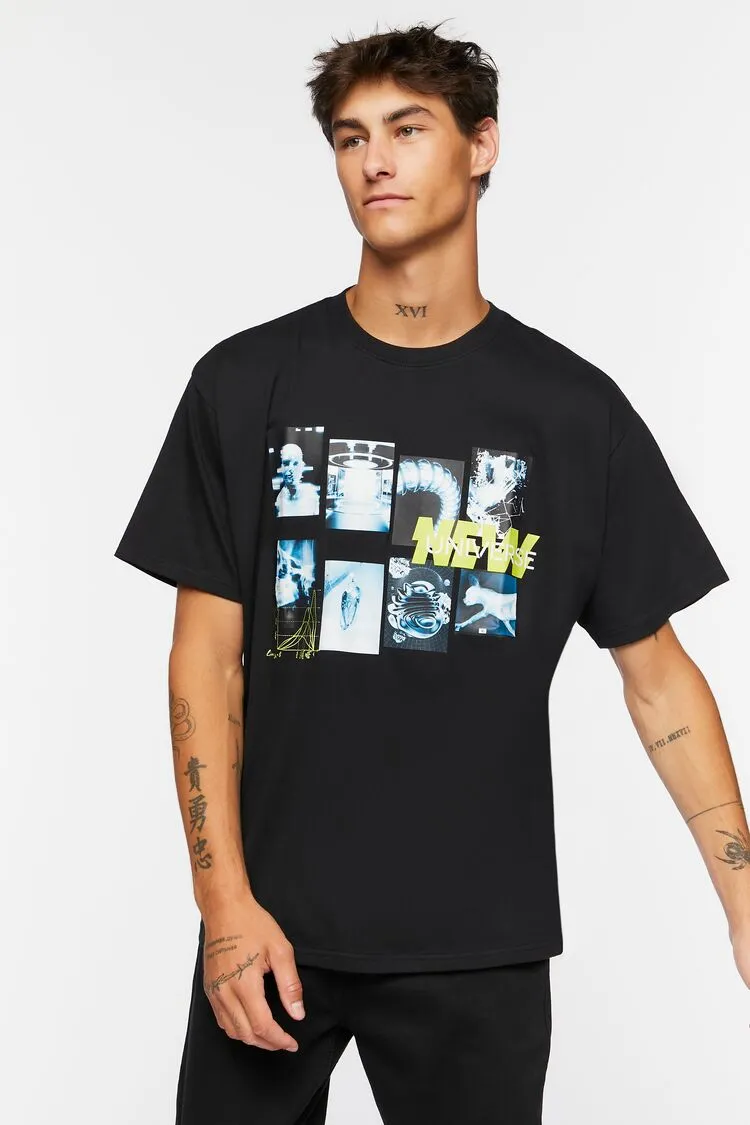 Forever 21 T-shirt graphique New Universe pour Homme Noir/Multicolore Forever 21
