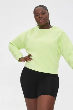 Forever 21 Plus Pull en polaire pour femmes Lime Forever 21