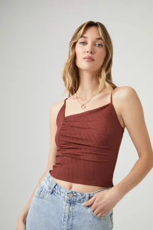 Forever 21 Femme Cami en Côtes Asymétrique Cappuccino Forever 21